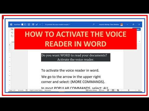 Activate Voice Reader in Word Easily