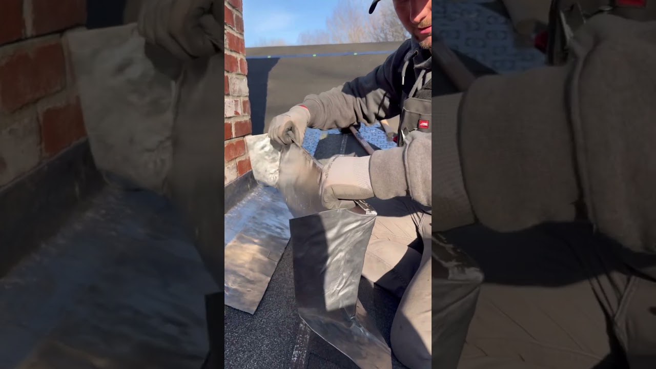 Beautiful Lead Apron Around a Brick chimney. #diy #tools #construction