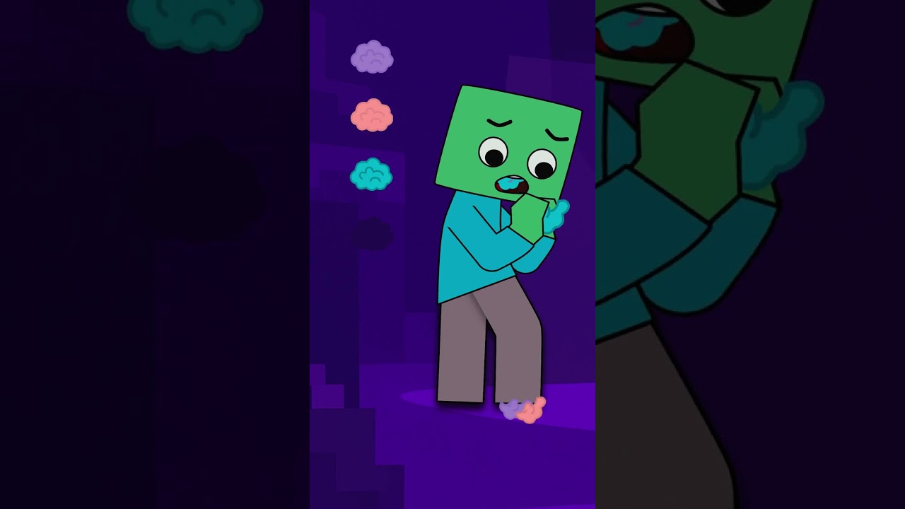 Zombie is too hungry! π§ββοΈπ₯© Steve's Giant Food G1org 2DLAB #loop #animation
