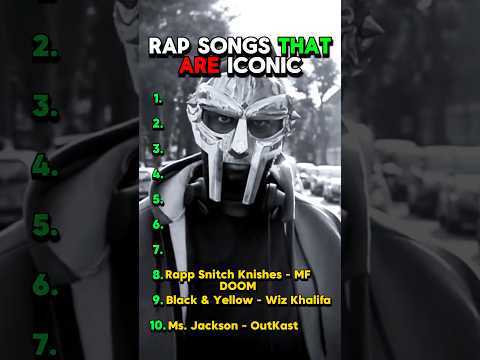 Rap Songs That Are ICONIC #rap #hiphop #outkast #madvillainy #lilwayne #kanyewest #kanye #wizkhalifa