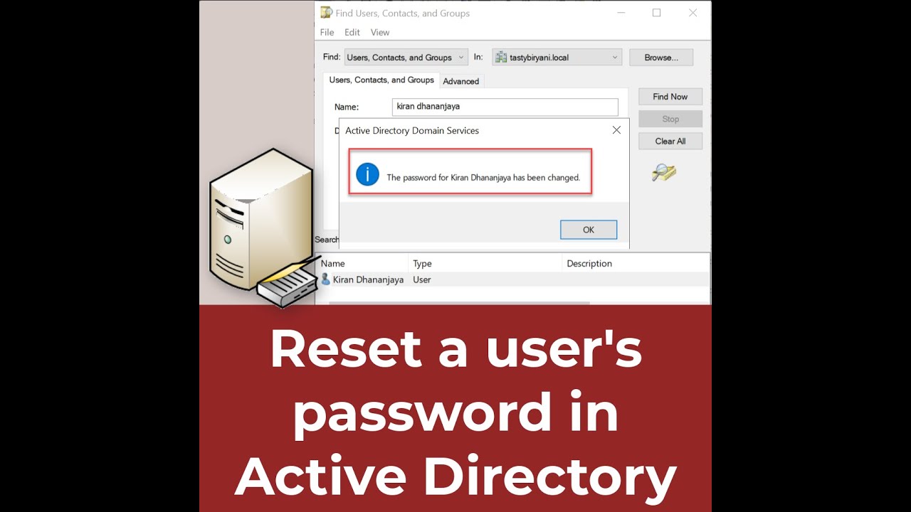 Resetting a User's Password in Active Directory Using GUI