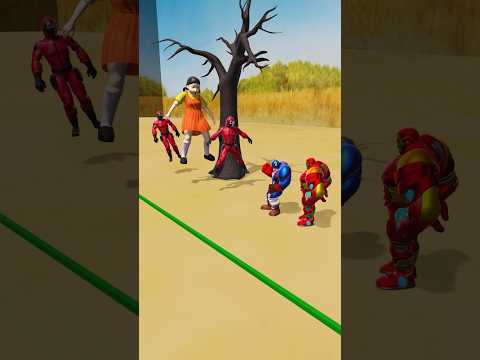 IRON MAN plays squid game#squidgame #ironman #superhero
