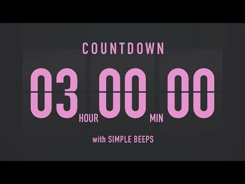 3 Hour Countdown Timer โณ Flip Clock with Simple Beeps ๐๐ค