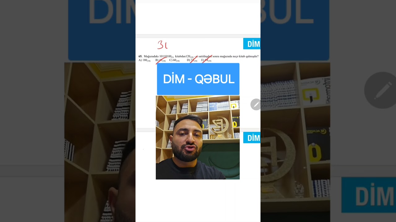 İnformatika Qəbul Sualları və İzahlar