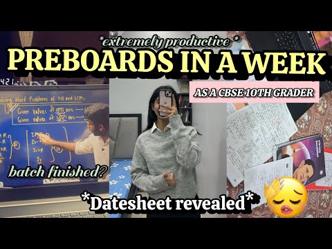 My *REALISTIC* Preboard Study Routine | Class 10 Productive study vlog 📚✨| Datesheet Revealed ! 😭