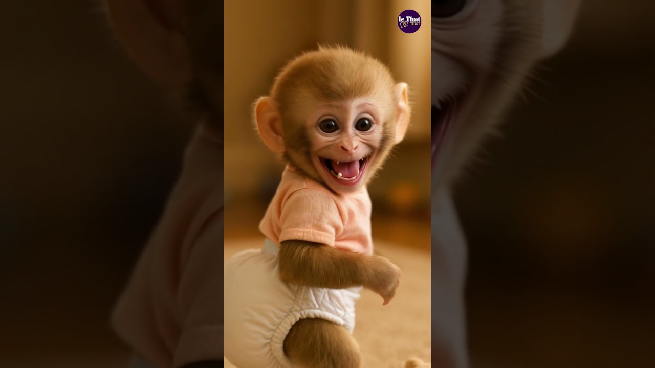 Baby Monkey’s Hilarious Fart & Giggle 😂