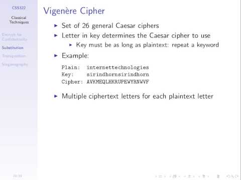 Classical Encryption Techniques (CSS322, L3, Y14)