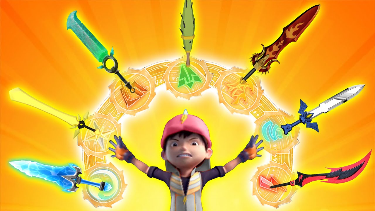 Boboiboy Galaxy: 7 Epic Elemental Swords Fan-Art ⚔️