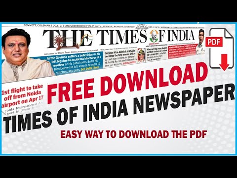 Download Daily Times of India Newspaper | Today's TOI PDF Free Download
