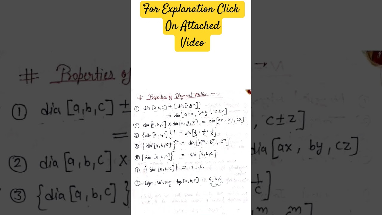 Diagonal Matrix & Properties Explained 📊