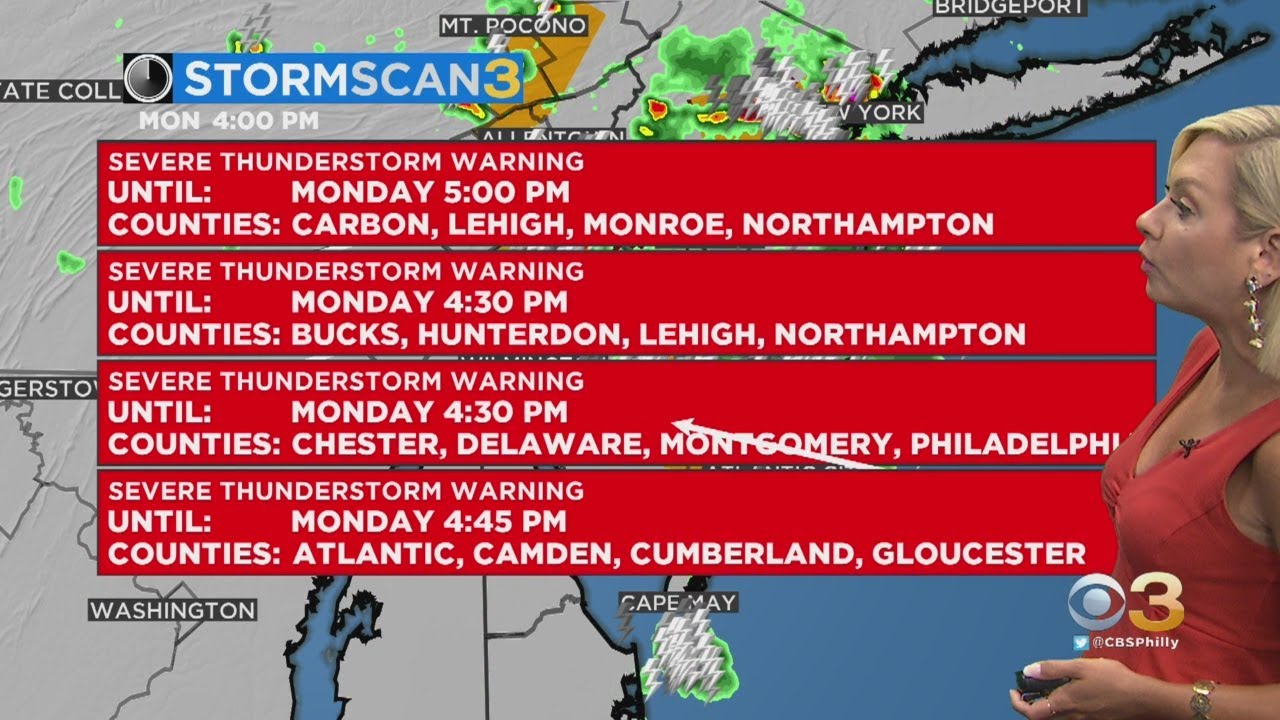 Philadelphia Weather Alert: Severe Thunderstorm Warnings Issued