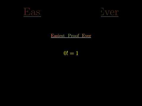why 0! = 1 ? | quick and easy proof #maths