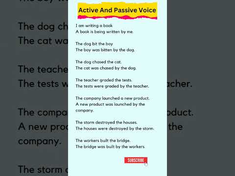 Active And Passive Voice | English Grammar #shorts #englishgrammar