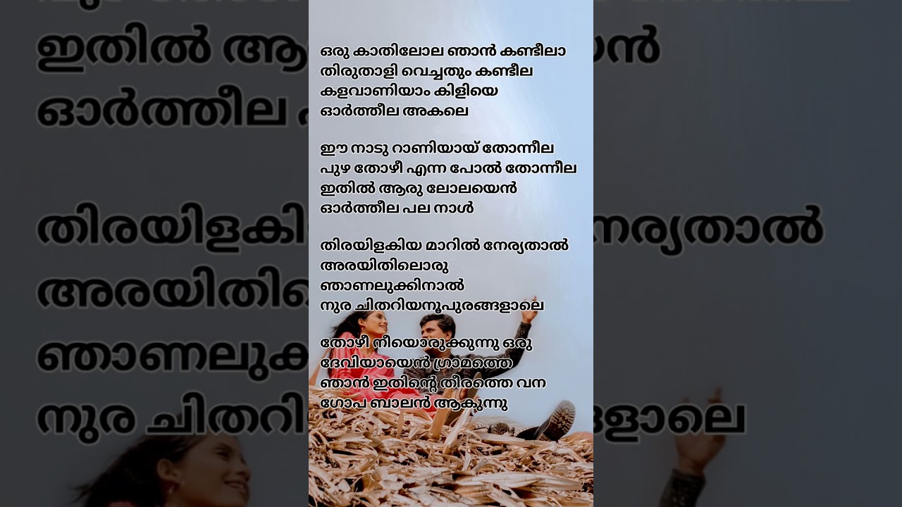 Oru Kathilola Njan Song Lyrics | Vettam | M.G Sreekumar 🎶