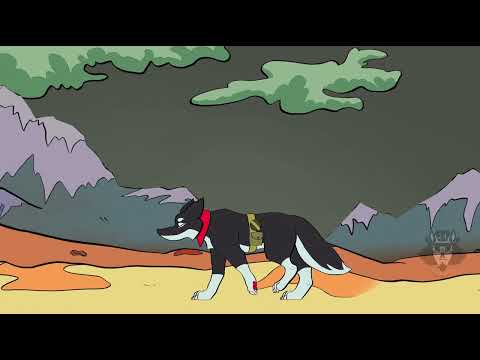 Post Apocolyptic coyote walk parallax animation