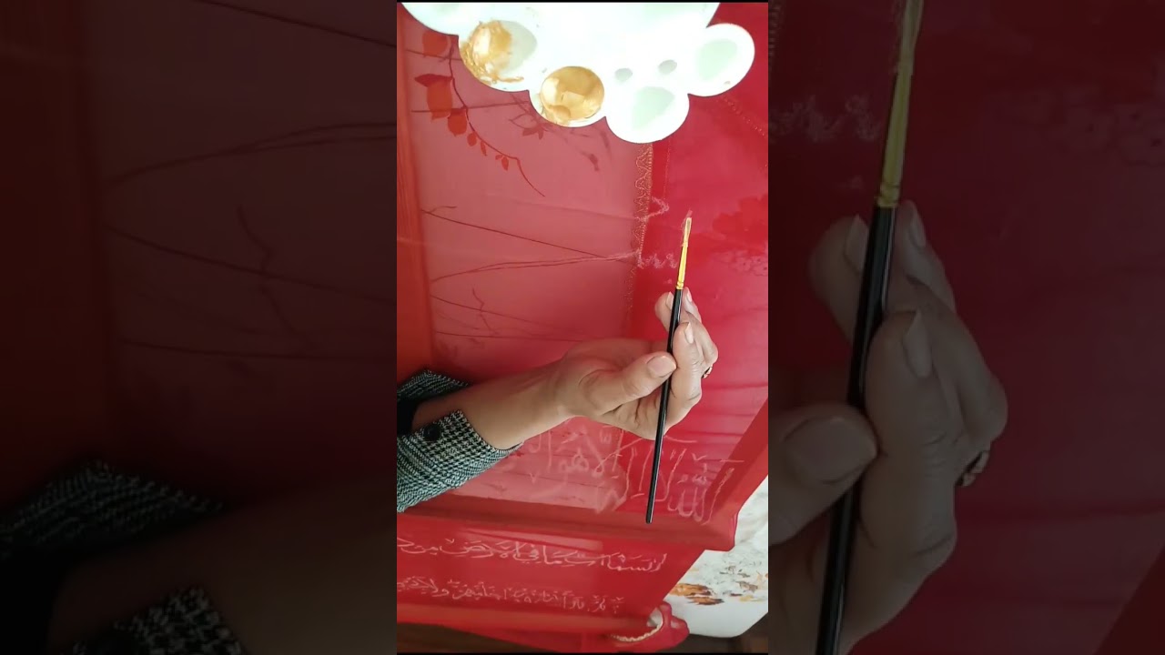 Elegant Red Dubatta with Ayat al Kursi Calligraphy | Perfect for Weddings ✨