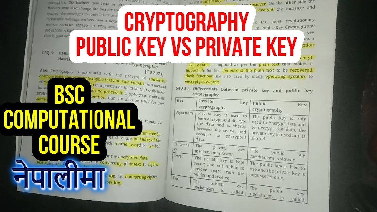 नेपालीमा क्रिप्टोग्राफी र सार्वजनिक र निजी कुञ्जीबीचको मुख्य फरकहरू 🔐