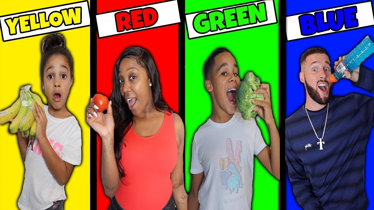 24-Hour Challenge: Only One Color Food 🍎