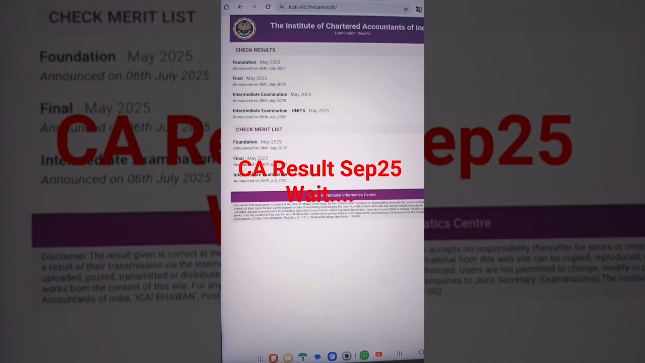 ICAI CA Results for September 2025 Announced | Check Your Final, Inter & Foundation Results Now 📊