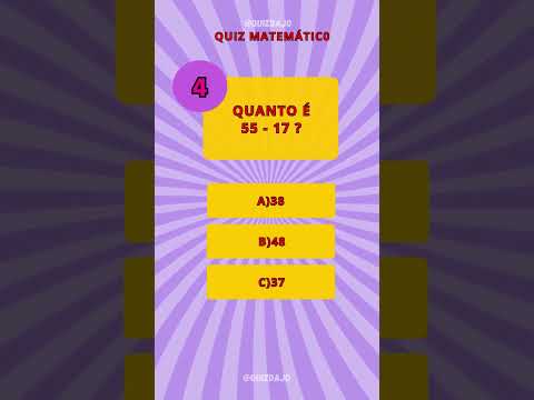 TESTE SEU CONHECIMENTO MATEMÁTICO #quiz #quizzes #quiztime #matemática #entreterimento