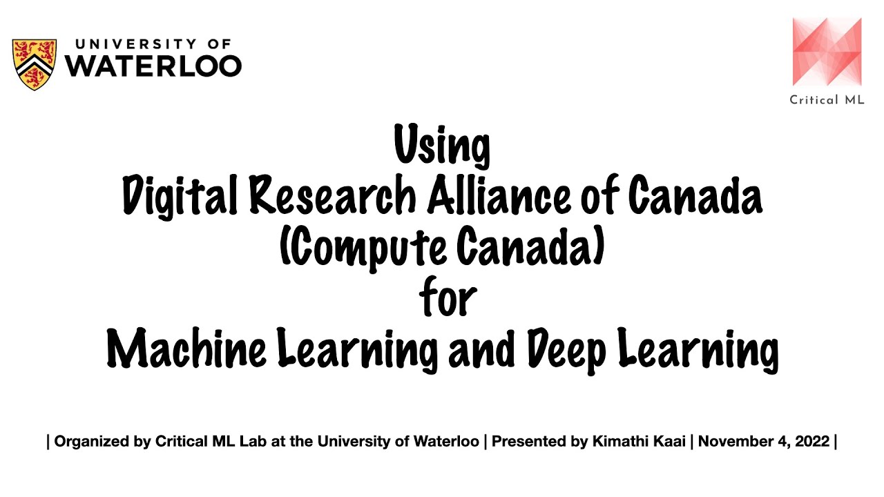 Getting Started with Digital Research Alliance π¨π¦ for ML & DL