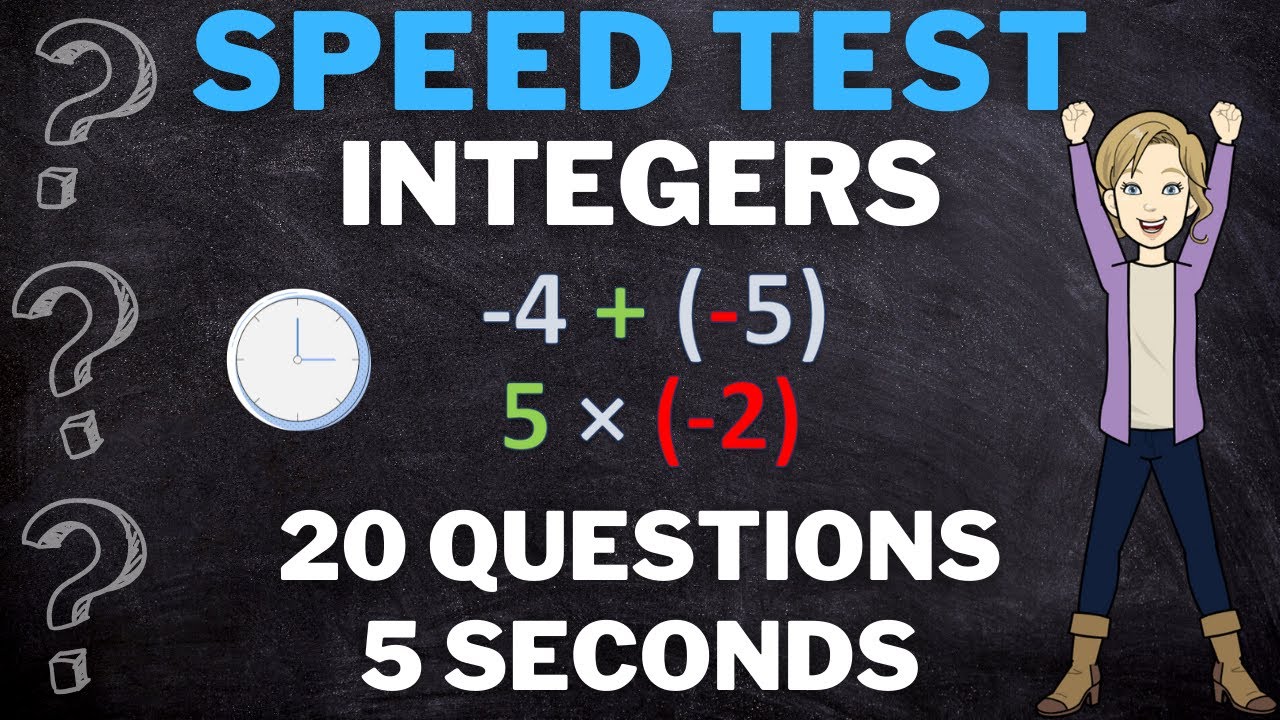 Math Speed Test: 20 Quick Integer Questions 🧠