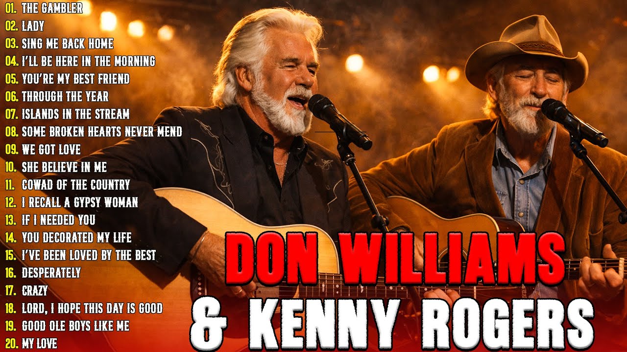 Kenny Rogers, Don Williams Songs🎶Best Male Country Songs 80s 90s🤠Top 100 Classic Country Music #lady