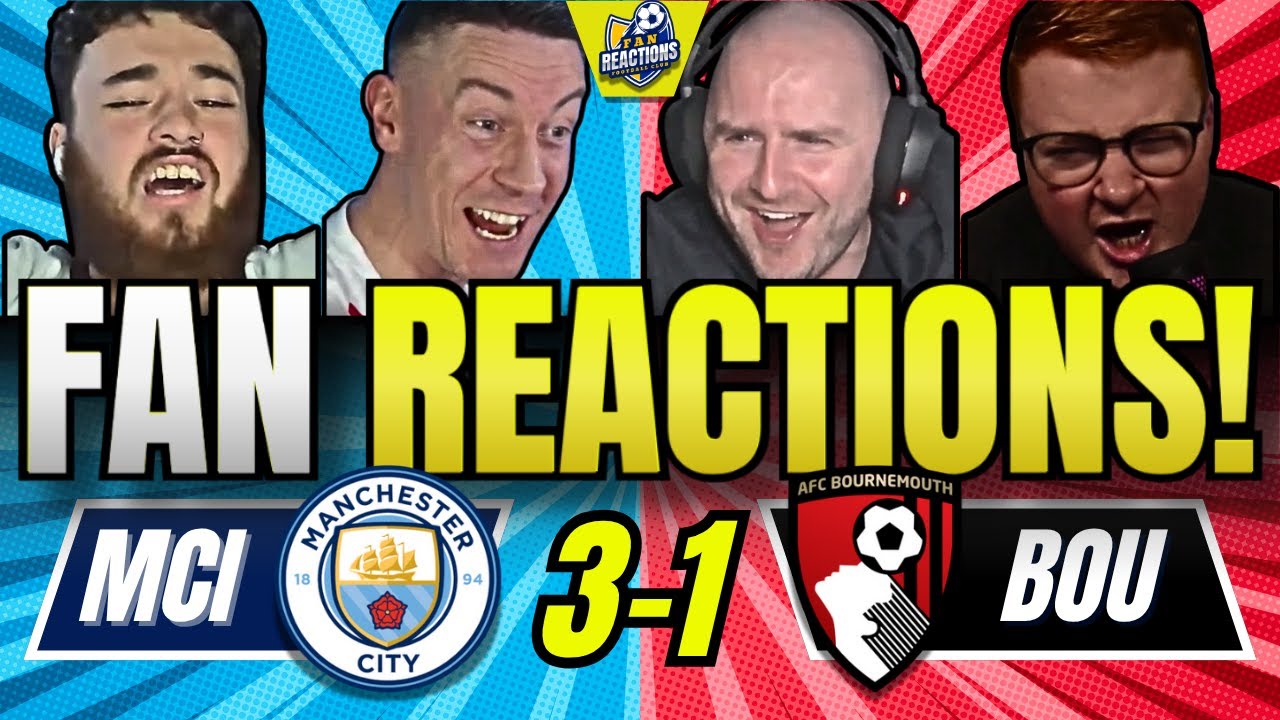 Man City Fans Celebrate 3-1 Victory Over Bournemouth ⚽ | Premier League Reactions