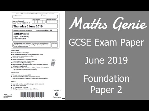 Edexcel GCSE Maths June 2019 2F Exam Paper Walkthrough