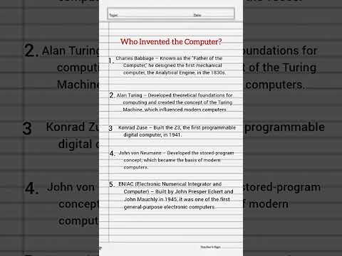 Who Invented the Computer? | History & Evolution of Computers#computer