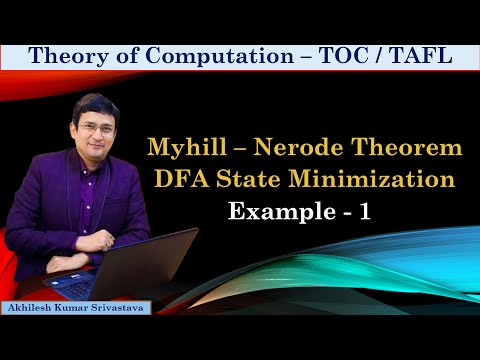 Myhill-Nerode Theorem - DFA State Minimization - Example 1
