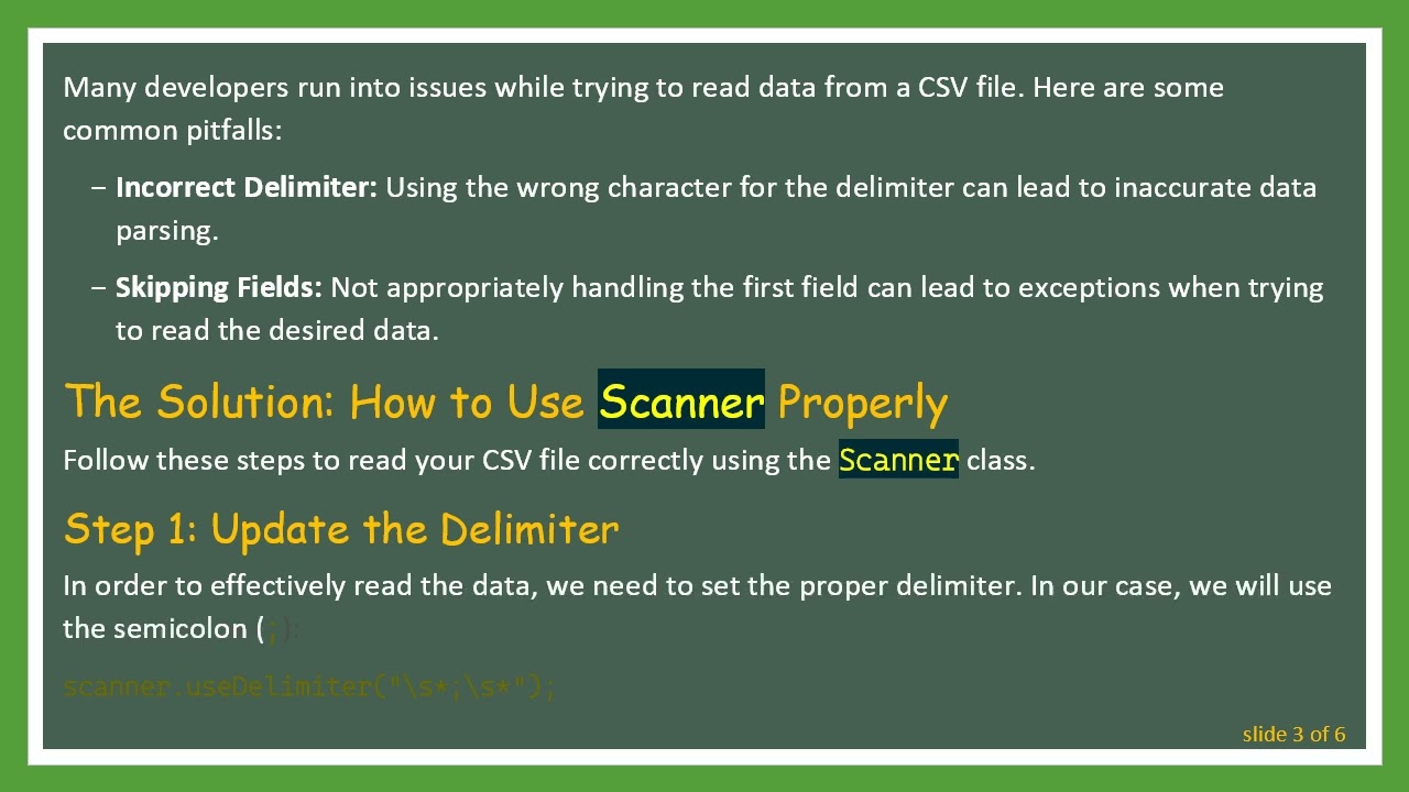 Reading CSV Files with Scanner in Java