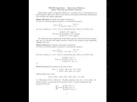 AlgorithmS, Recurrence Relations, MASTER THEOREM, MUSTER THEOREM, DATA STRUCTURES , SUBSCRIBE