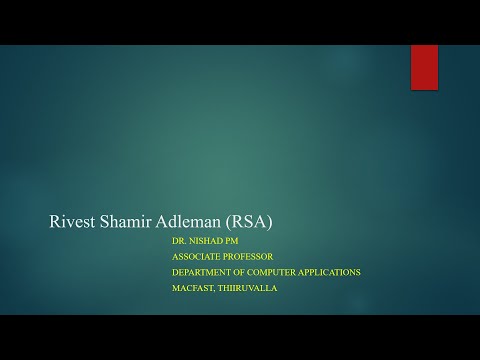 Rivers Shamir Adleman (RSA) - Malayalam