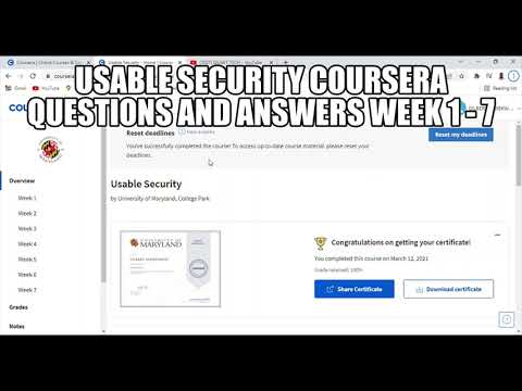 USABLE SECURITY COURSERA QUESTIONS AND ANSWERS WEEK 1 TO 7