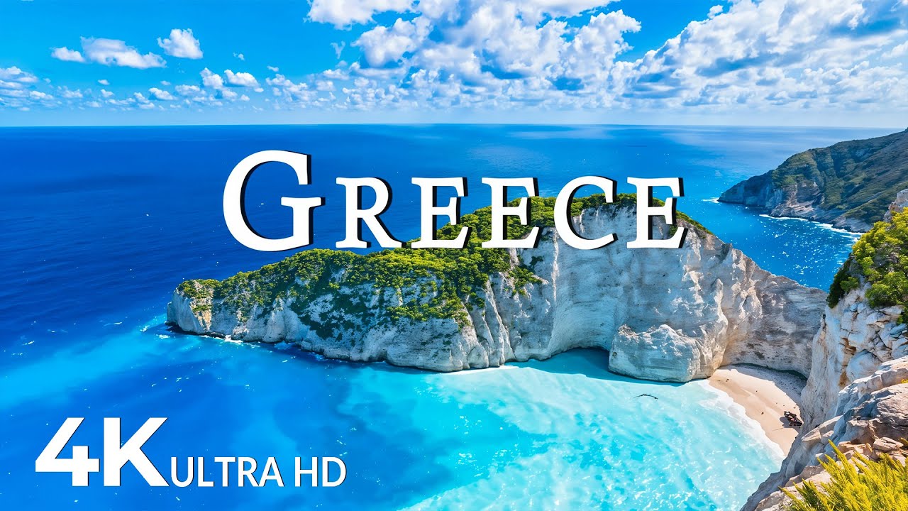 Greece 4K UHD Scenic Relaxation with Calming Music 🇬🇷