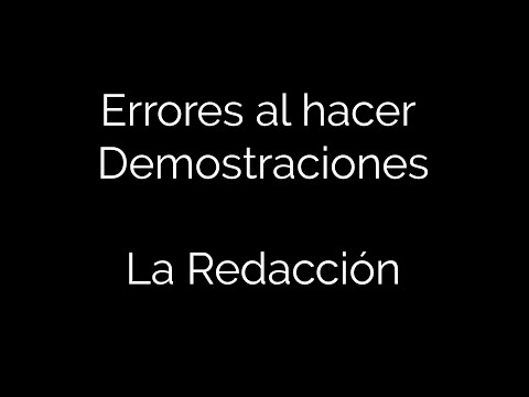 Errores que se cometen al escribir DEMOSTRACIONES en Matemáticas