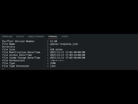 exiftool demo on macOS (Apple Silicon, ARM64)
