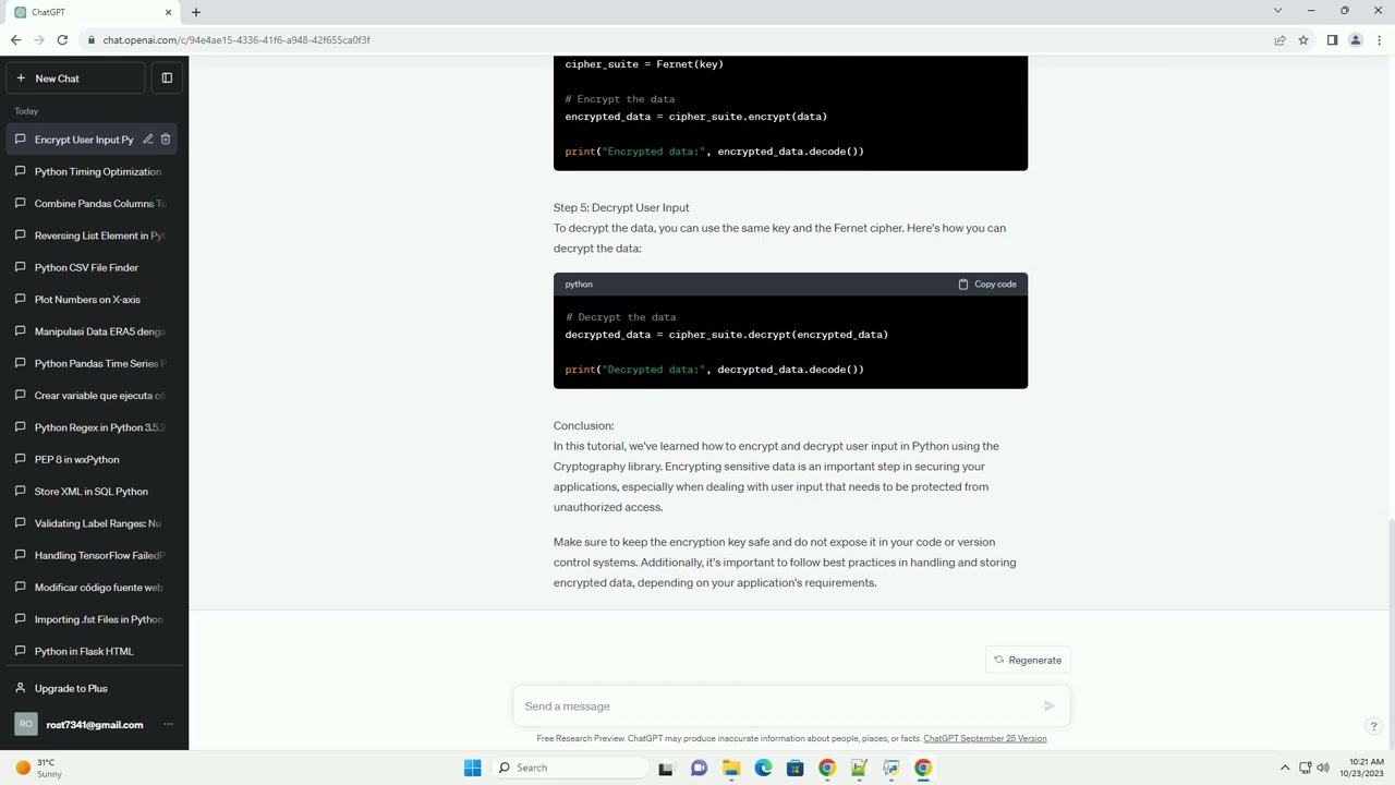 How to Encrypt User Input in Python