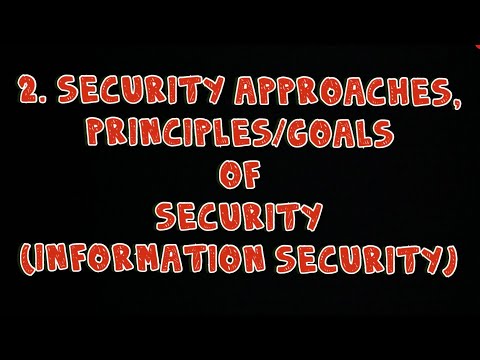 #2 Security Approaches and Principles or Goals of Security- Cryptography |Information Security|