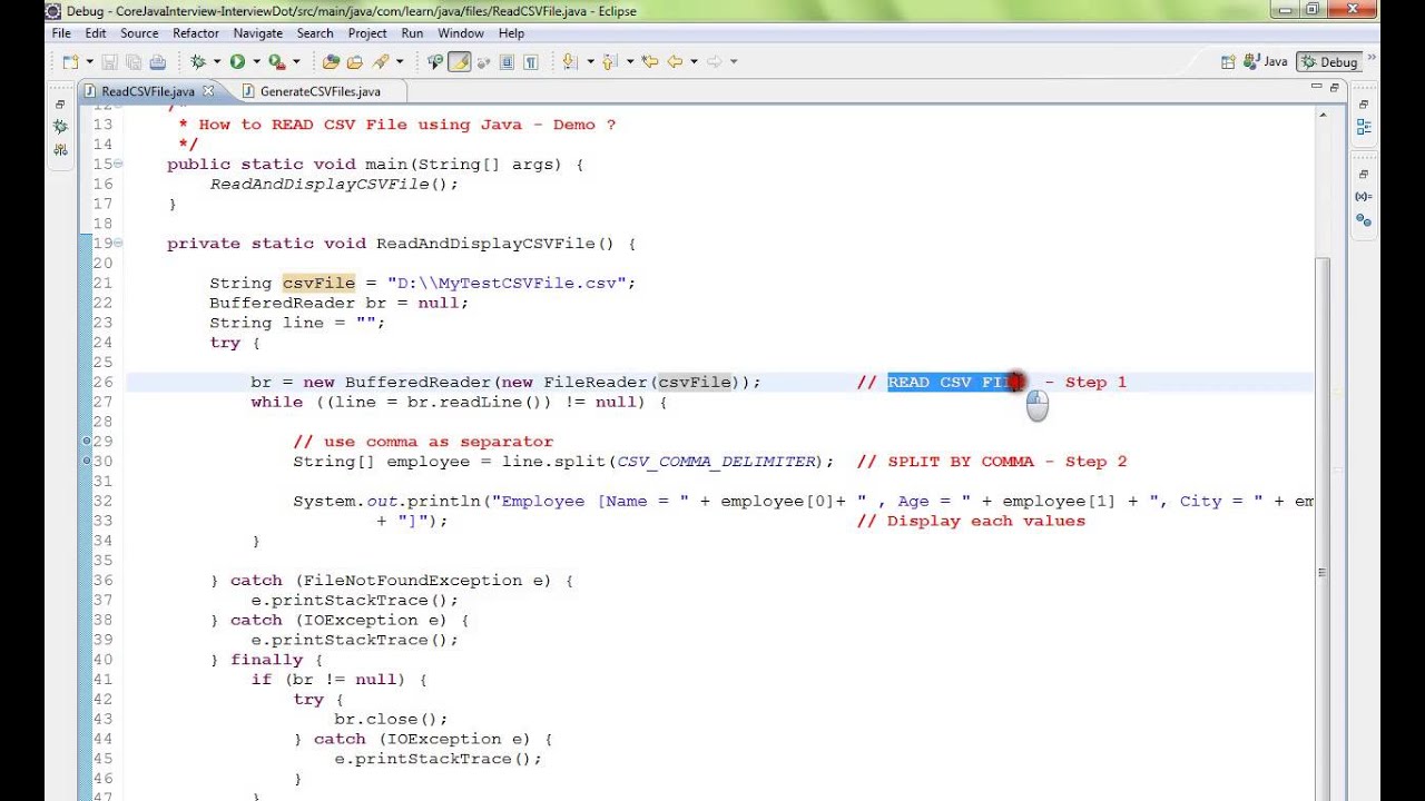 Java Demo: Reading CSV Files π