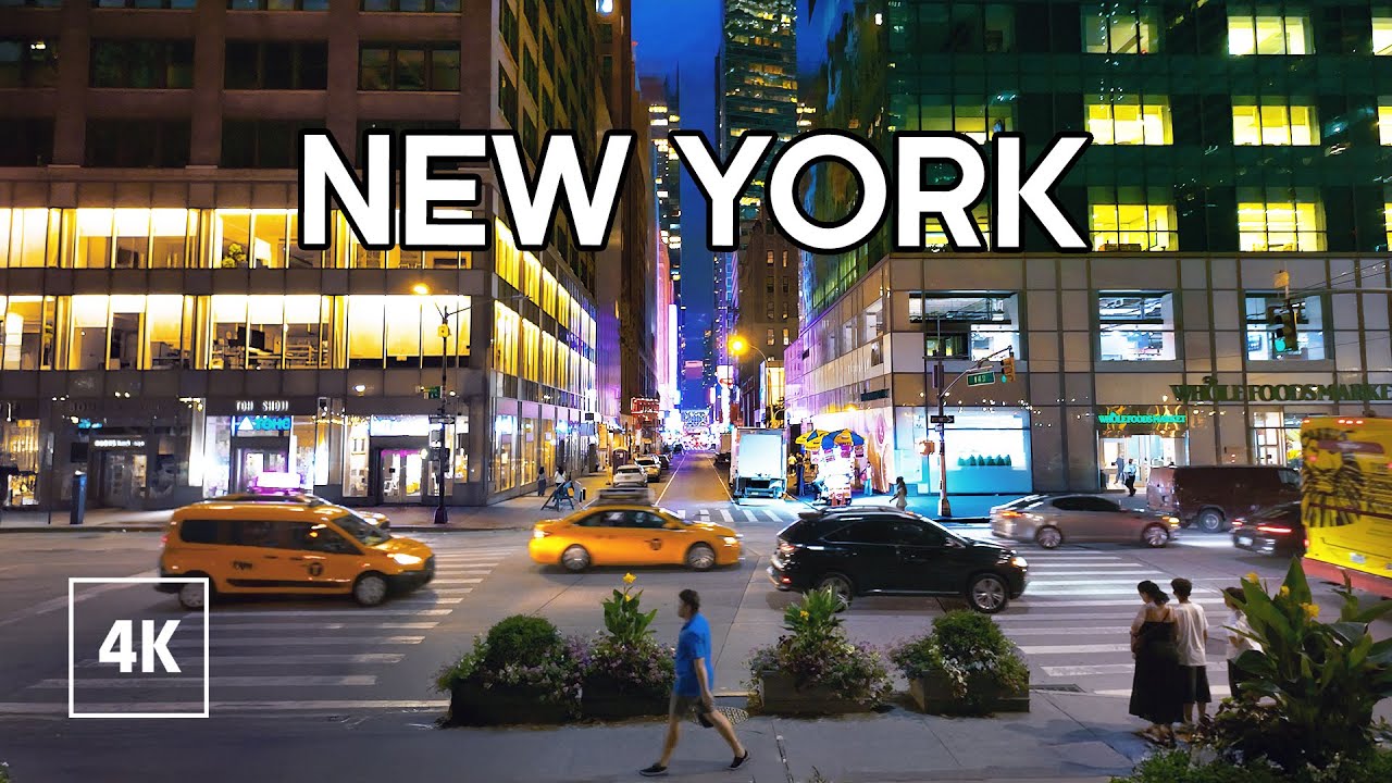 Relaxing Night Walk in NYC π - 4K Walking Tour