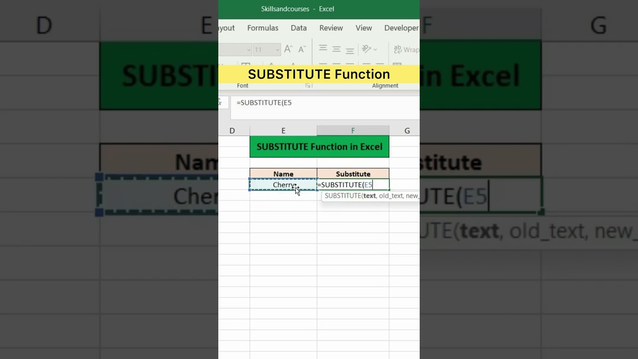 SUBSTITUTE Function in Excel | Advanced Excel Formula #excel #exceltutorial #exceltips