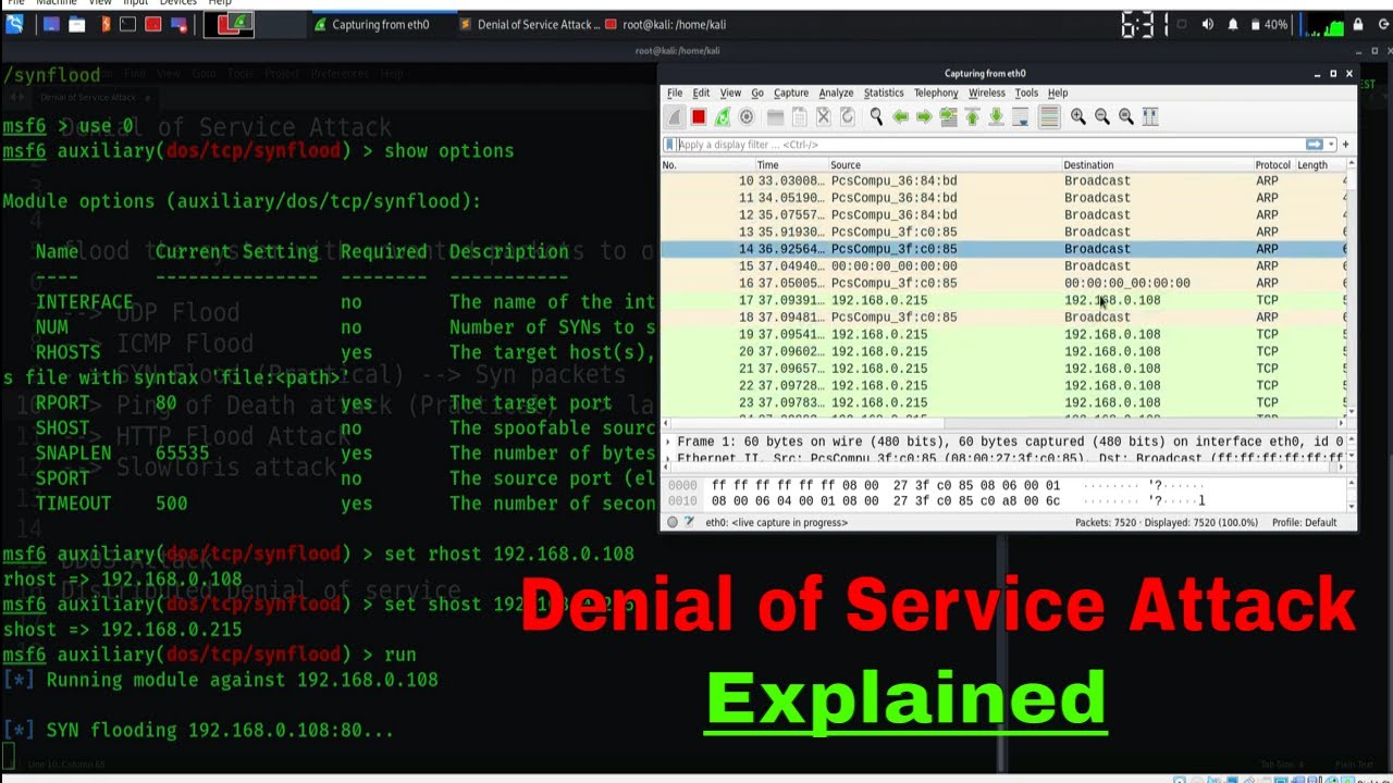 Understanding DOS and DDOS Attacks with Practical Demonstrations
