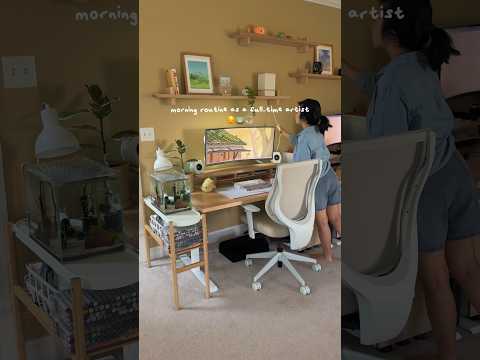 morning routine as a full-time artist ✍🏻🌱#artist #morningroutine #digitalartist