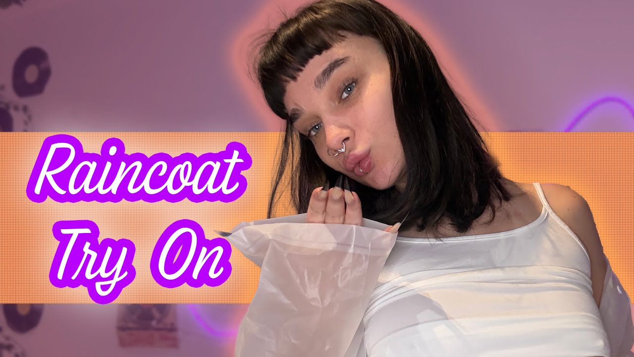 [4K] Transparent Raincoat Try-On 🌧️
