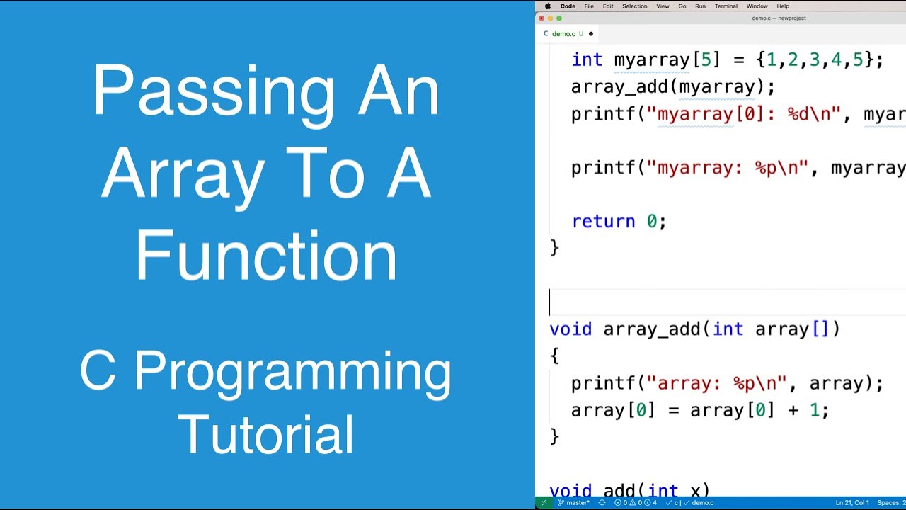 Passing an Array to a Function | C Programming Tutorial