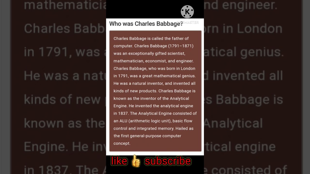 Who Was Charles Babbage? The Father of the Computer 💻