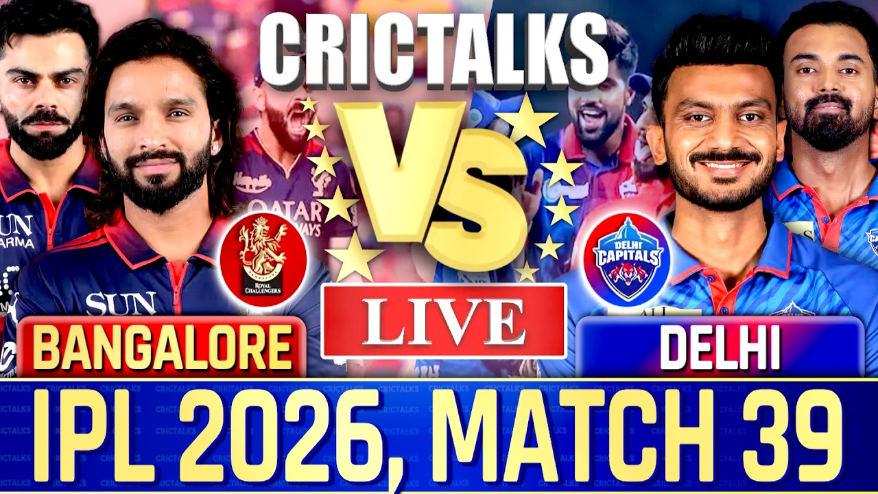 🔴 RCB vs DC, IPL 2026 Live Cricket Match Today Score Commentary, Bangalore vs Delhi, Last 7