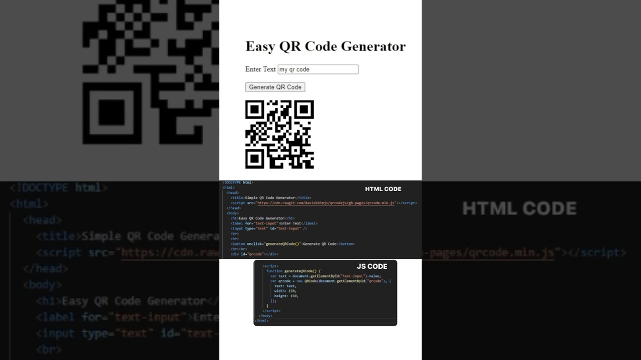 Simple QR Code Generator with HTML & JavaScript